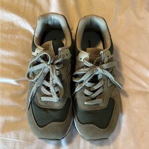 New Balance Olive and Beige Sneakers
